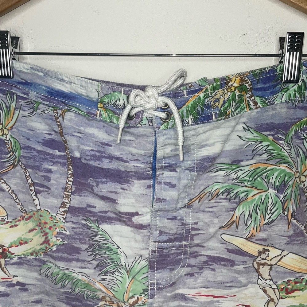 Polo Ralph Lauren Mens Swim Trunks Board Shorts Palm Tree Beach Hawaiian Surfer - Picture 6 of 12